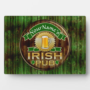 Plaque Photo Nom personnalisé Irish Pub Signer la Saint Patrick