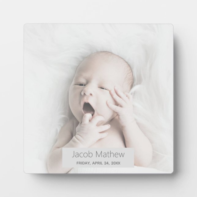 Plaque Photo Nom personnalisé tendance Baby Photo (Devant)