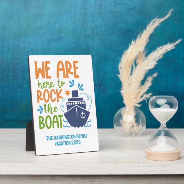 Plaque Photo Nom personnalisé, texte et année de croisière (Côté)