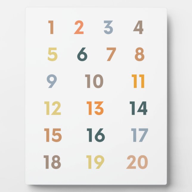 Plaque Photo Nombre 1-20 (Devant)