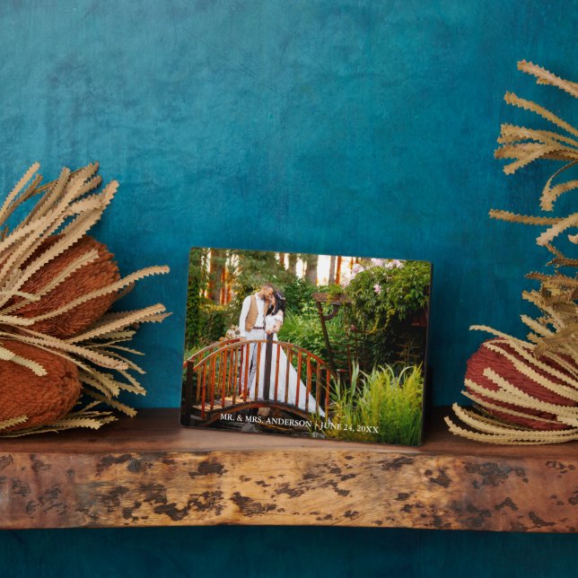 Plaque Photo Noms des mariés Date 5x7 Photo de mariage (Côté)