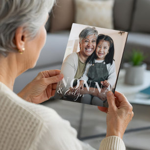 Plaque Photo Nonna & Grandchild Script Name Photo Keepsaké