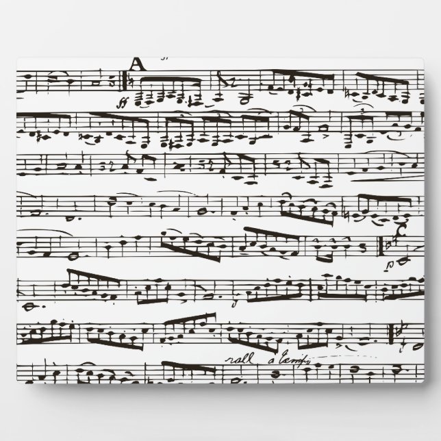 Plaque Photo Notes musicales en noir et blanc (Devant)
