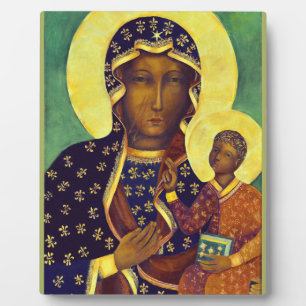 Plaque Photo Notre-Dame de Czestochowa Black Madonna Pologne Ic
