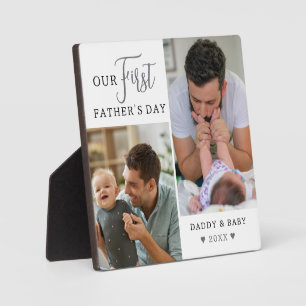 Plaque Photo Notre Première Fête des Pères Nouveau Papa Et Bébé