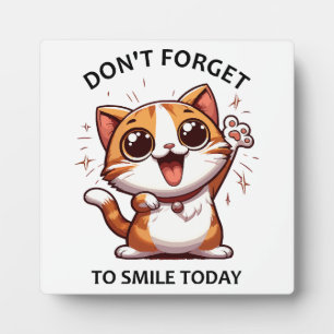 Plaque Photo N'oubliez pas de sourire aujourd'hui drôle Chat He