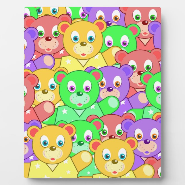 PLAQUE PHOTO NOUNOURS COLORÉS (Devant)