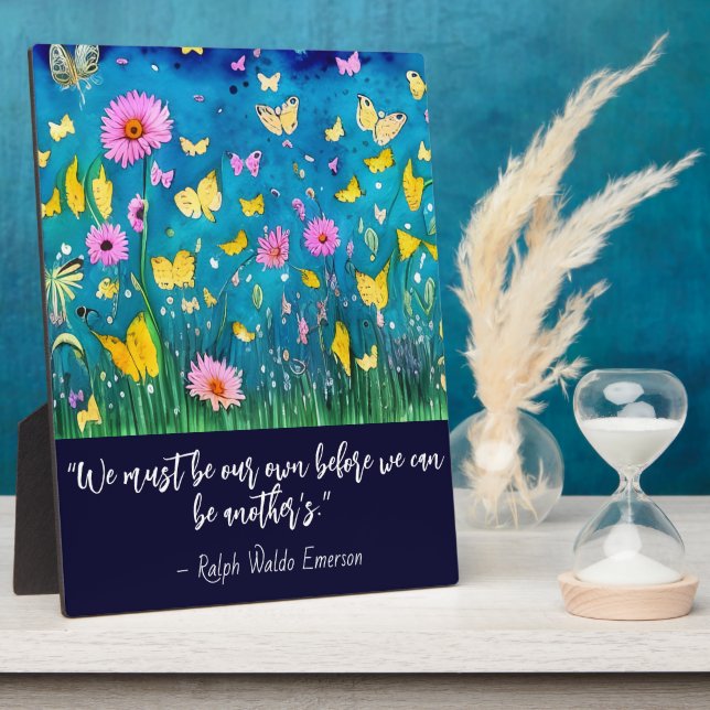 Plaque Photo Nous Devons Être Notre Propre Citation Florale Tab (Côté)
