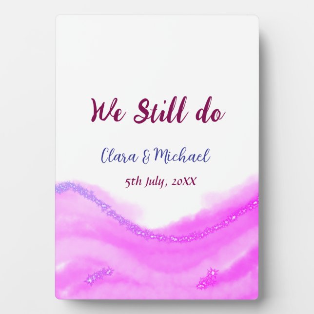 Plaque Photo Nous faisons encore de l'eau rose violet paillette (Devant)