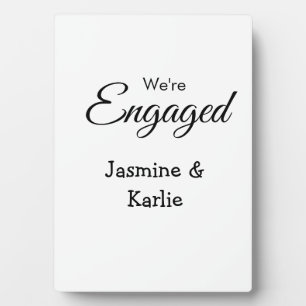 Plaque Photo Nous sommes un couple fiancé nom romantique simple