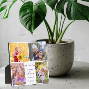 Plaque Photo Nous t'aimons Grand-mère Cute Custom Kids Collage