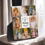 Plaque Photo Nous t'aimons Maman Famille Photo moderne Collage<br><div class="desc">La Plaque de collage photo moderne de la famille We Love You est un souvenir qui célèbre le lien spécial entre une mère et sa famille. Avec un design personnalisable, cette plaque vous permet de télécharger vos photos de famille préférées et de les organiser dans un beau collage. L'agencement élégant...</div>