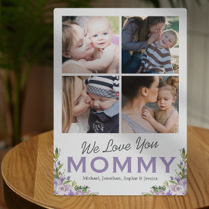 Plaque Photo Nous t'aimons maman Floral Photo