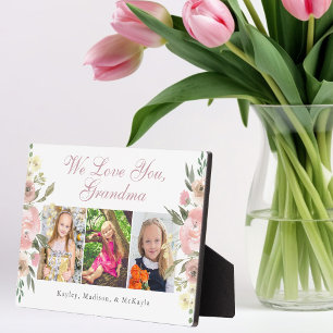 Plaque Photo Nous t'aimons Mamie Jolie Fête des Mères Florales