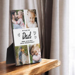 Plaque Photo Nous t'aimons Papa Photo Collage Moderne<br><div class="desc">The Dad We Love You Heart Modern Photo Collage Plaque est un cadeau touchant et personnalisé qui met en valeur votre amour pour votre père. Cette plaque magnifiquement conçue comprend un collage photo en forme de coeur, vous permettant d'ajouter vos photos de famille préférées dans un agencement moderne et élégant....</div>