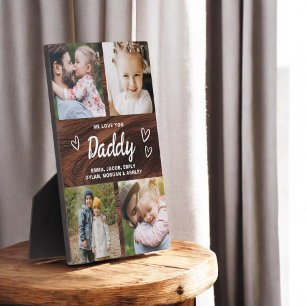 Plaque Photo Nous t'aimons Papa Rustic Wood Photo Collage