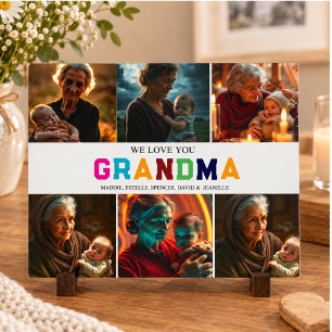 Plaque Photo Nous vous aimons grand-mère personnalisé 6-Photo