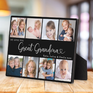 Plaque Photo Nous vous aimons Grande Mère Photo Collage Cœur