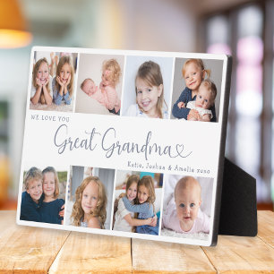 Plaque Photo Nous vous aimons Grande Mère Photo Collage Cœur