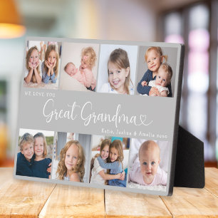 Plaque Photo Nous vous aimons Grande Mère Photo Collage Cœur