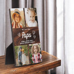 Plaque Photo Nous vous aimons Papa Famille Bois Photo Collage<br><div class="desc">Le Papa We Love You Heart Modern Photo Collage Plaque est un cadeau émouvant et personnalisé qui met en valeur votre amour pour votre grand-père. Cette plaque magnifiquement conçue comprend un collage photo en forme de coeur, vous permettant d'ajouter vos photos de famille préférées dans un agencement moderne et élégant....</div>