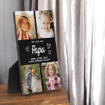 Plaque Photo Nous vous aimons Papa Famille Photo moderne Collag<br><div class="desc">Le Papa We Love You Heart Modern Photo Collage Plaque est un cadeau émouvant et personnalisé qui met en valeur votre amour pour votre grand-père. Cette plaque magnifiquement conçue comprend un collage photo en forme de coeur, vous permettant d'ajouter vos photos de famille préférées dans un agencement moderne et élégant....</div>