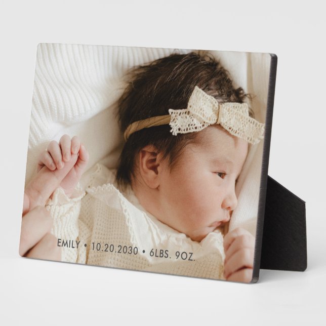 Plaque Photo Nouveau bébé (Côté)