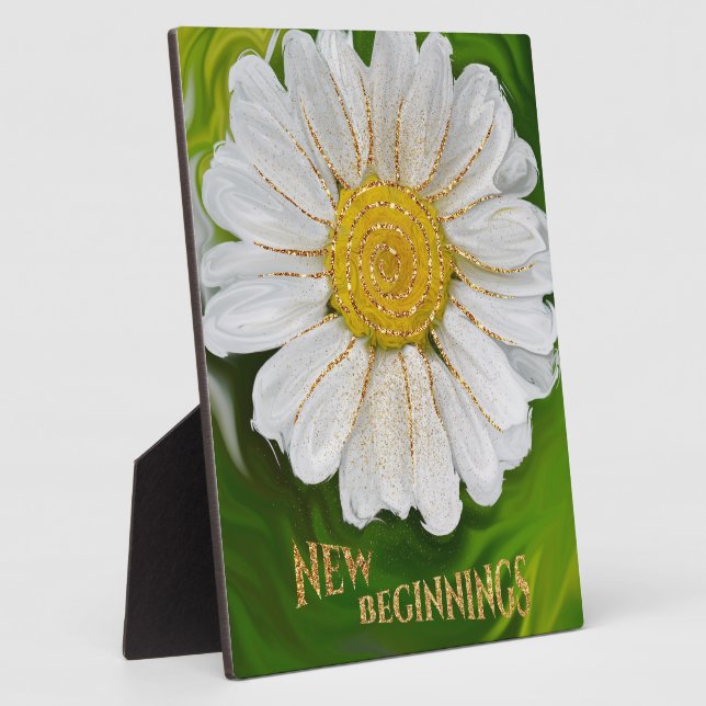 Plaque Photo Nouveaux débuts - Puissance de fleur marguerite (Côté)