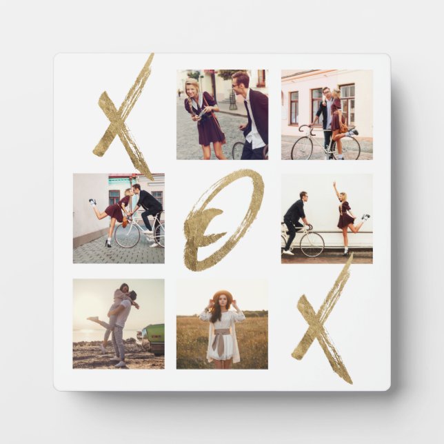 Plaque Photo Nouveaux mariés X O X Hugs & Kisses Grille photo C (Devant)