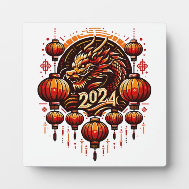 Plaque Photo nouvel an chinois 2024 (Devant)
