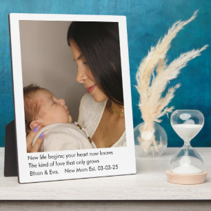 Plaque Photo Nouvelle maman Une photo Cadeau de la fête des m