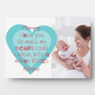 Plaque Photo Nouvelle Photo Maman - I Love You Kids Poem Rose B