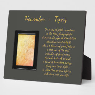 Plaque Photo Novembre Birthstone Topaz