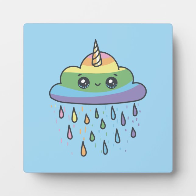 Plaque Photo Nuage Unicorne mou (Devant)