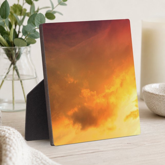 Plaque Photo Nuages Orange (Orange Clouds Plaque)