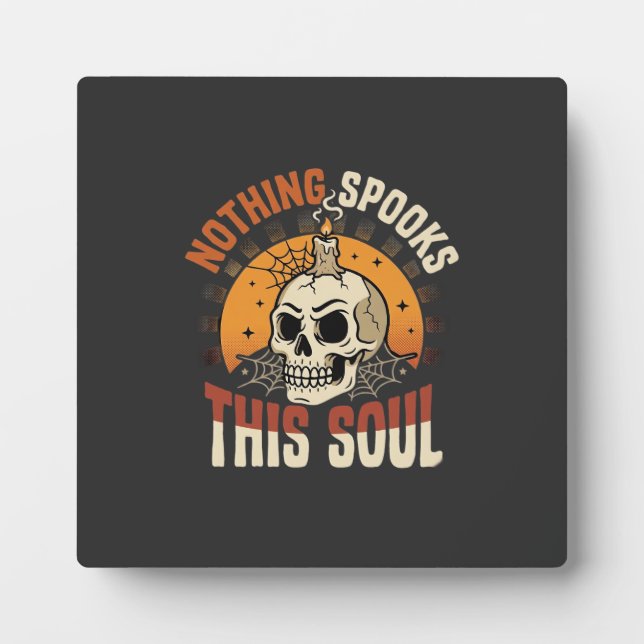 Plaque Photo Nuit de squelette courageuse d'Halloween (Devant)