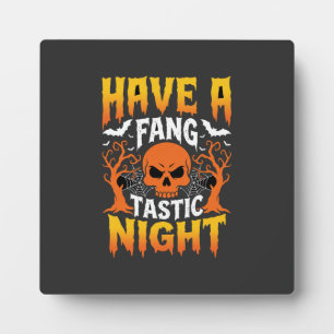 Plaque Photo Nuit Fang-Tastique Halloween Crâne et Chauves-sour