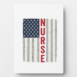 Plaque Photo Nurse Drapeau Américain Vintage Gravure Design de