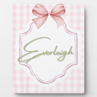 Plaque Photo Nurserie personnalisée pour bébé fille Everleigh à