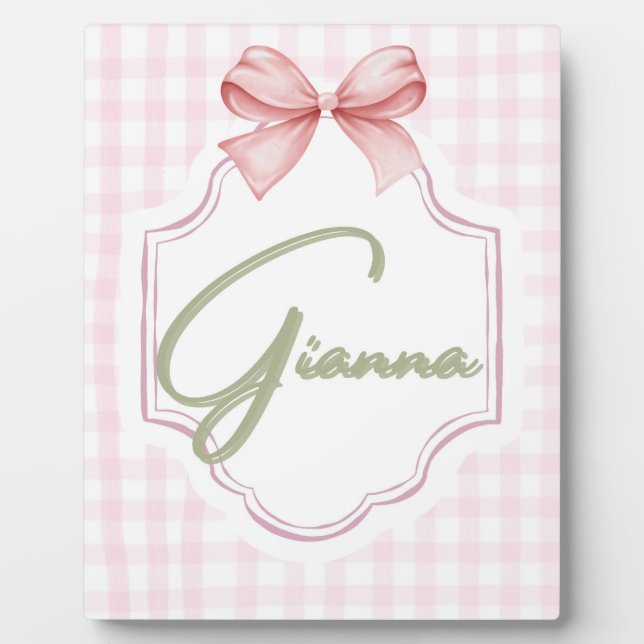 Plaque Photo Nurserie personnalisée pour bébé fille Gianna Ruba (Devant)