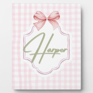Plaque Photo Nurserie personnalisée pour bébé fille Harper avec