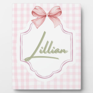 Plaque Photo Nurserie personnalisée pour bébé fille Lillian ave
