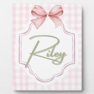 Plaque Photo Nurserie personnalisée pour bébé fille Riley avec 