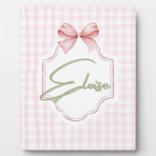 Plaque Photo Nursery personnalisée Eloise Bébé Fille Ruban & Gi