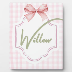 Plaque Photo Nursery personnalisée pour bébé fille avec ruban e