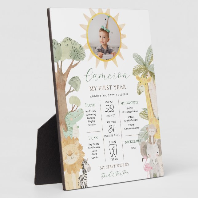 Plaque Photo Nyala Safari Animaux Premier anniversaire Jalon (Côté)