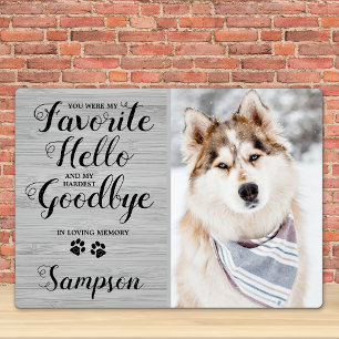 Plaque Photo Objet souvenir de sympathie pour animaux de compag