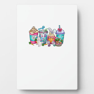 Plaque Photo Œufs de Pâques Tasses de Café Lapin Latte Crème Gl