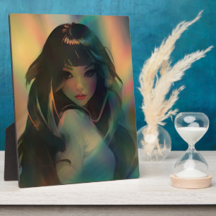 Plaque Photo Oeuvre d'Anime Girl entourée de Rainbow Light