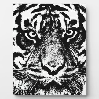 Plaque Photo OEuvre oculaire noir blanc Sumatra Bornéo Tiger